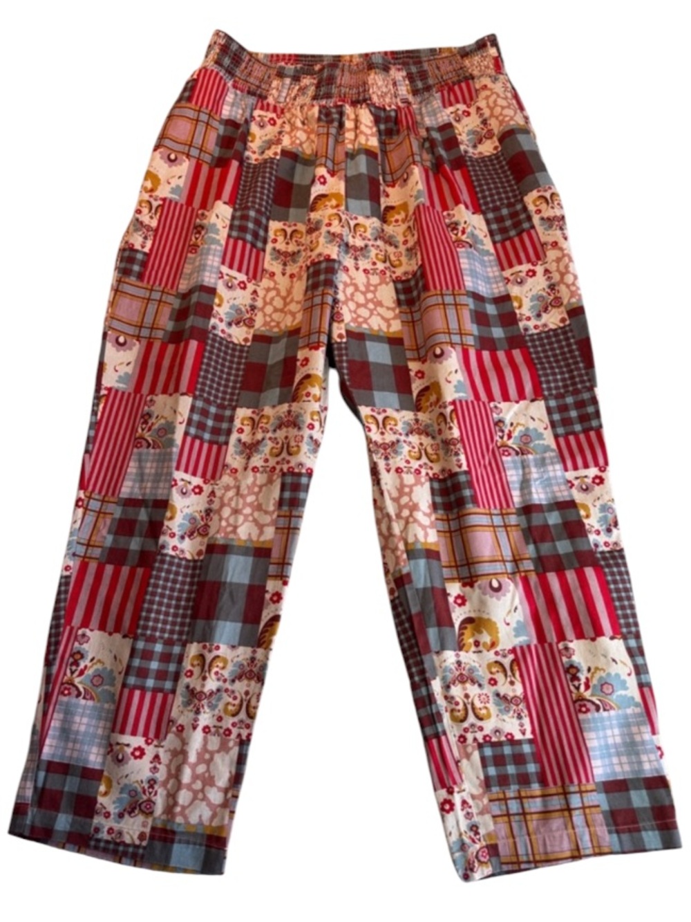 NWOT Lucy & Yak Alexa Organic Cotton Trousers Donita Patchwork Size XL - Picture 2 of 15